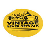 Vintage Enduro Karting "Vintage Never Gets Old" Round Vinyl Stickers
