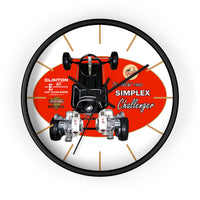 Vintage Karting Simplex Challenger with Twin Clinton E65 Kart Engines Wall clock