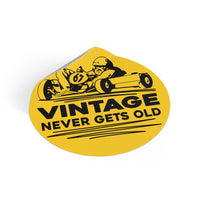 Vintage Enduro Karting "Vintage Never Gets Old" Round Vinyl Stickers