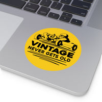 Vintage Enduro Karting "Vintage Never Gets Old" Round Vinyl Stickers