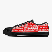 Karting is for Racing Lovers Classic Low-Top Canvas Shoes - White/Black