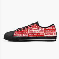 Karting is for Racing Lovers Classic Low-Top Canvas Shoes - White/Black