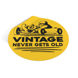 Vintage Enduro Karting "Vintage Never Gets Old" Round Vinyl Stickers