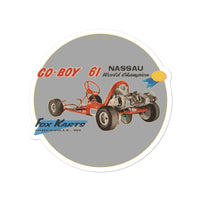 Vintage Karting Fox Go Boy Carts 1961 Nassau World Champion Bubble-free stickers