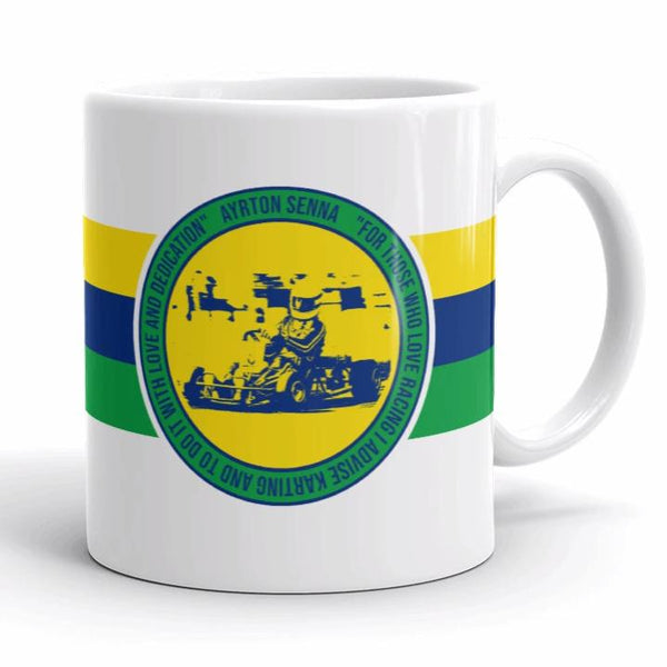 Vintage Karting Ayrton Senna Karting Quote "For those who love racing" Coffee Mug