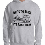 Vintage Karting "Off to the Track" Cartoon Hooded Sweatshirt