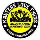 Vintage Karting McCulloch Racing Engines Enduro "Karters Love Twins" Bubble-free stickers