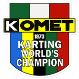 Vintage Karting 1973 Komet Racing Engine World Champion Bubble-free stickers
