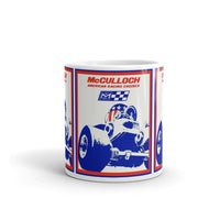 Vintage Red White & Blue McCulloch Racing Engine Coffee Mug
