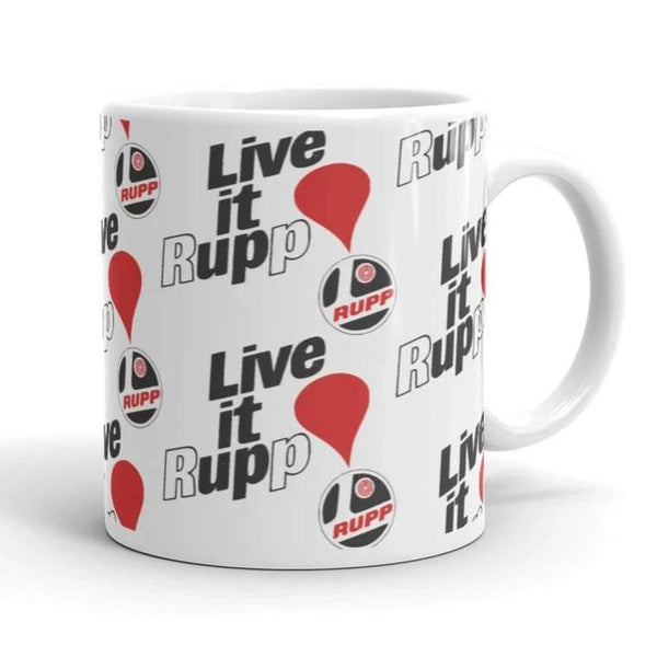 Vintage Karting "Live It Rupp" Pattern Coffee Mug