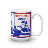 Vintage Red White & Blue McCulloch Racing Engine Coffee Mug