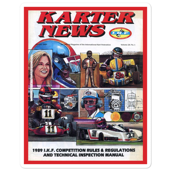 Vintage Karting January 1989 Karter News Magazine Cover Bubble-free stickers