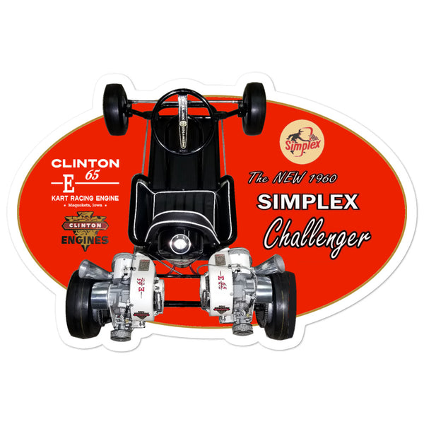 Vintage Karting Simplex Challenger with Twin Clinton E65 Race Engines Bubble-free stickers