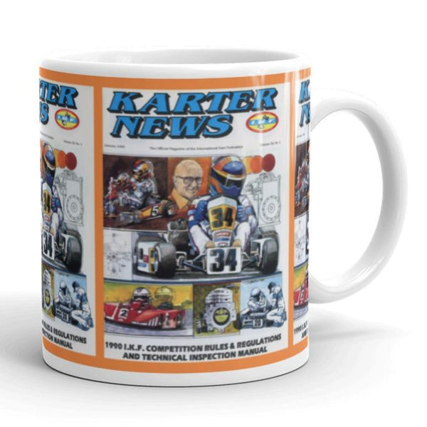 Vintage Karting January 1990 Karter News Magazine Cover Coffee Mug