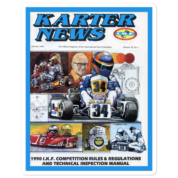 Vintage Karting January 1990 Karter News Magazine Cover Bubble-free stickers