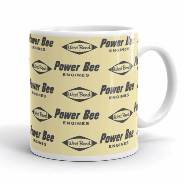 Vintage Karting West Bend Kart Racing Engines Power Bee Pattern Coffee Mug