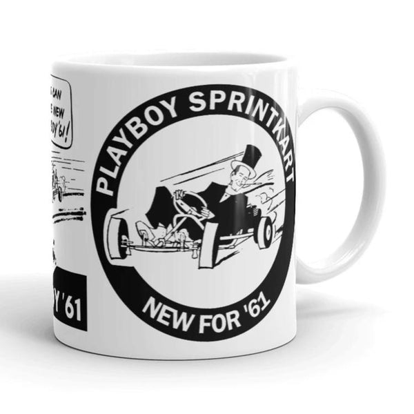 Vintage Karting 1961 Playboy Sprint Kart Cartoon Coffee Mug