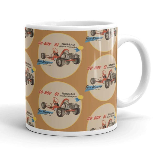 Vintage Karting Fox Go Boy Nassau 1961 World Champion Pattern Coffee Mug