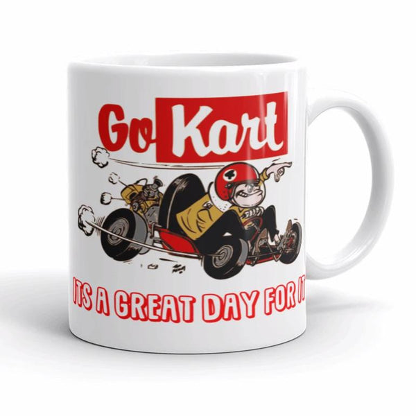 Vintage Kart Racing Go Kart Great Day For It Coffee Mug