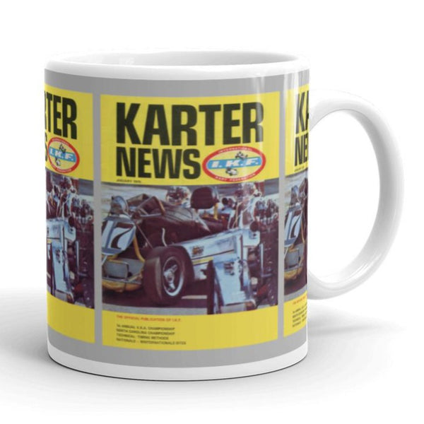 Vintage Karting January 1970 Karter News Magazine Cover Coffee Mug