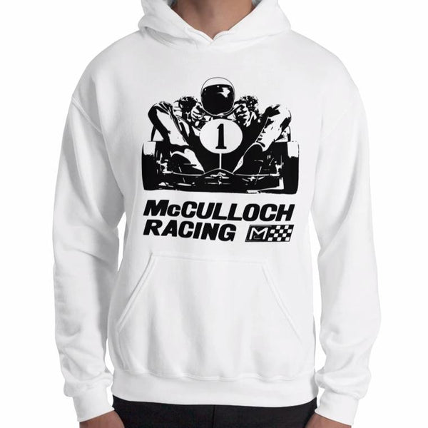 Vintage Karting McColluch Twin Racing Engine Enduro Kart Hooded Sweatshirt