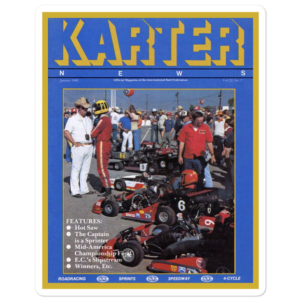 Vintage Karting January 1982 Karter News Magazine Cover Bubble-free stickers