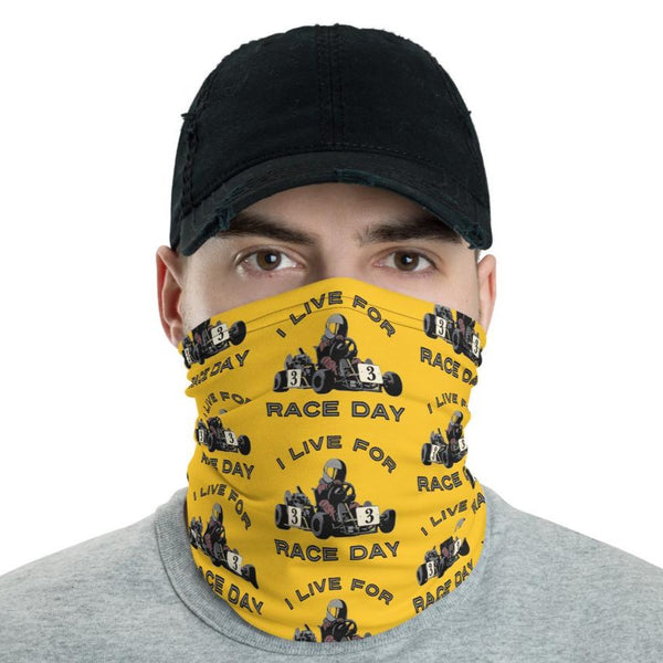 Kart Racing Juniors "I Live for Race Day" Neck Gaiter Face Mask