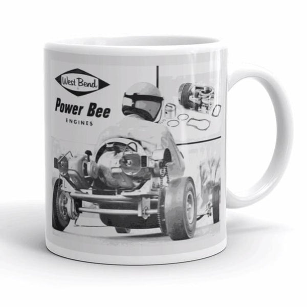 Vintage Karting West Bend Kart Racing Engines Power Bee Twin Engine Kart Coffee Mug