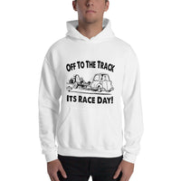 Vintage Karting "Off to the Track" Cartoon Hooded Sweatshirt