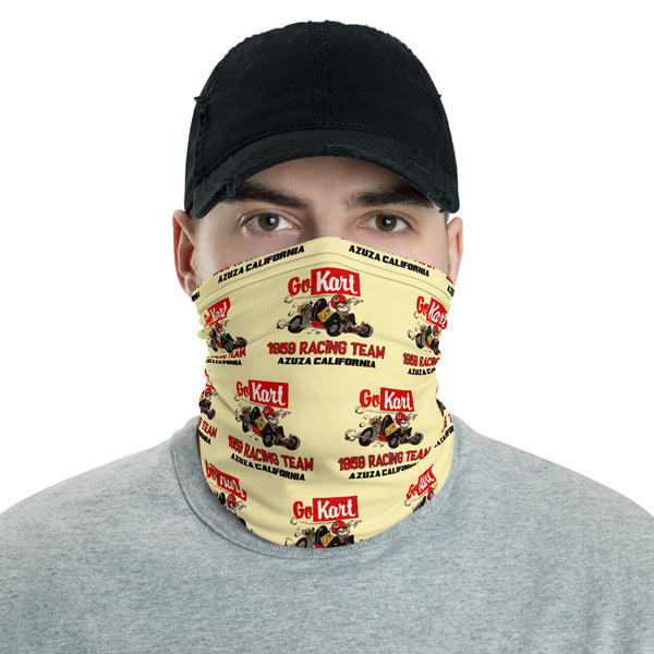 Vintage Karting Go Kart Racing Team Azuza, California Neck Gaiter Face Mask