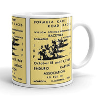 Vintage Karting 1969 Formula Kart Road Races Willow Springs Coffee Mug